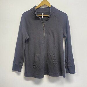 Lulu B Waffle Knit Half Zip Pull Over Top